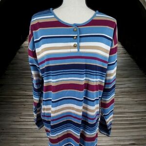 Workable Separates Women's Long Sleeve Striped Net Tags Shirt Size XL